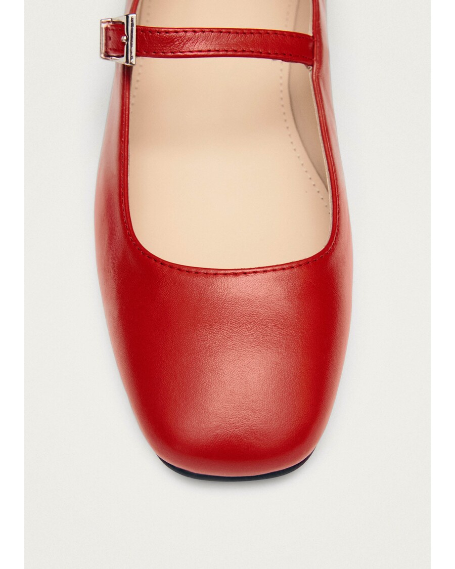 Alohas Por Do Sol Red Leather Ballet Flats
