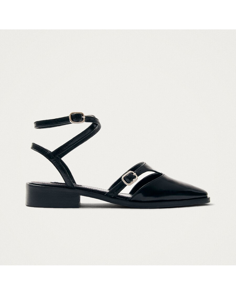 Alohas Aveline Black Leather Ballet Flats