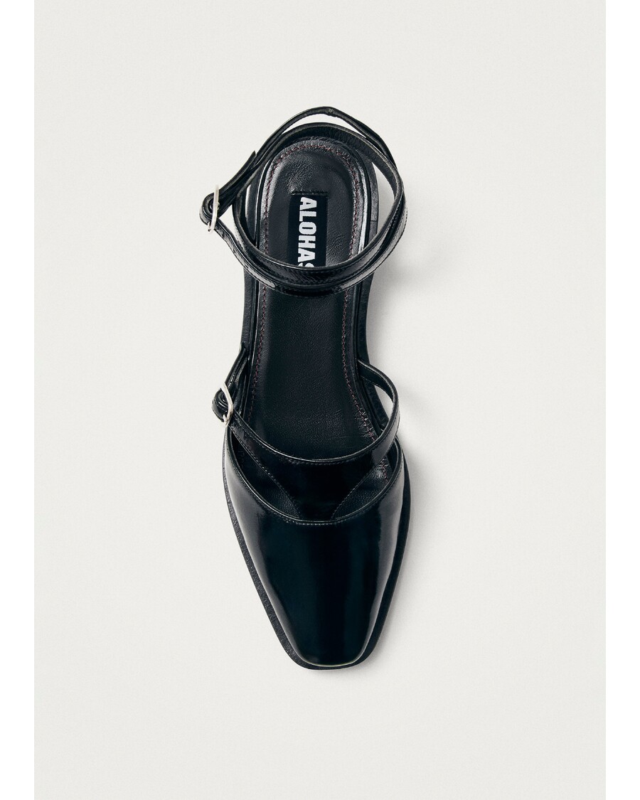 Alohas Aveline Black Leather Ballet Flats