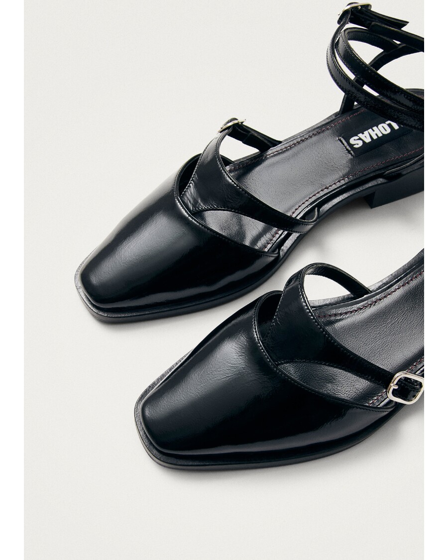 Alohas Aveline Black Leather Ballet Flats