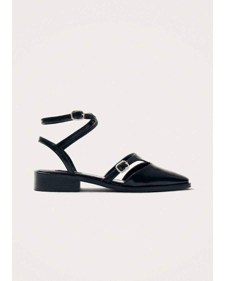 Alohas Aveline Black Leather Ballet Flats