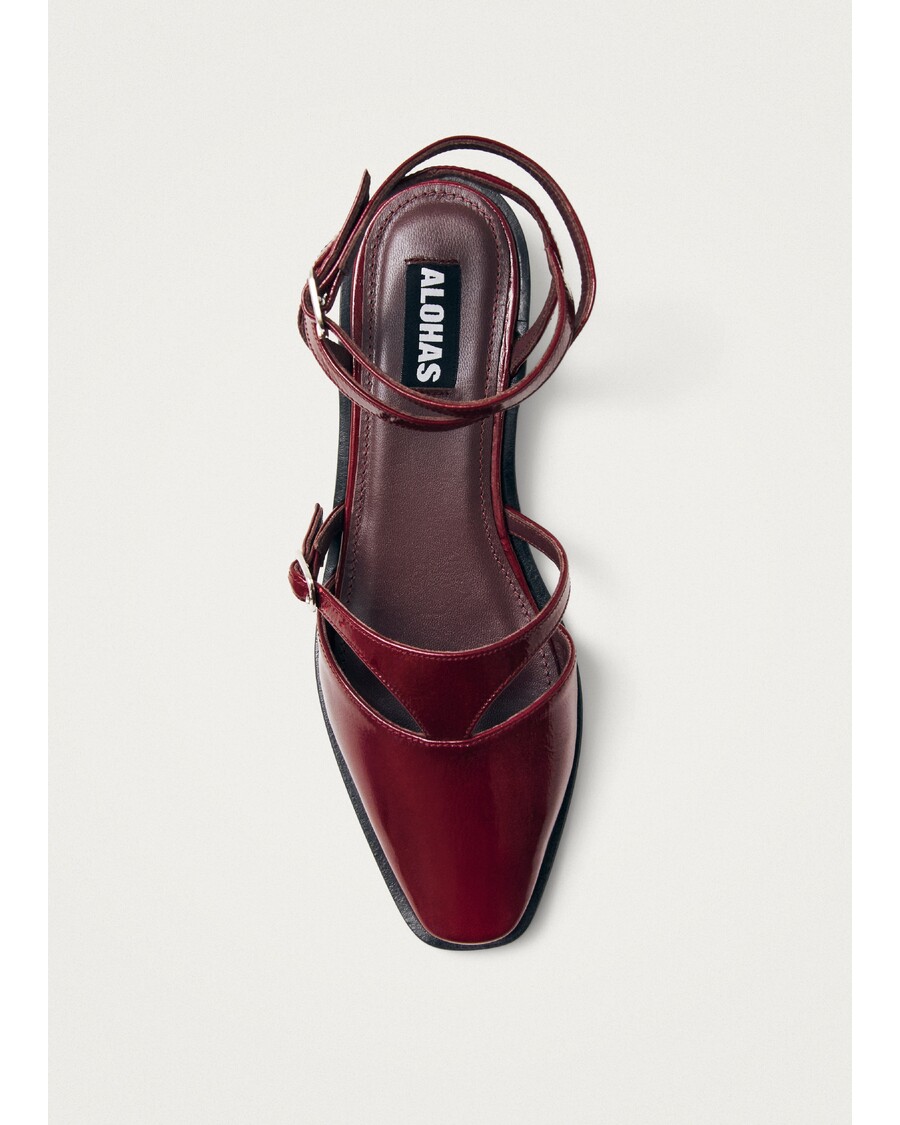 Alohas Aveline Burgundy Leather Ballet Flats