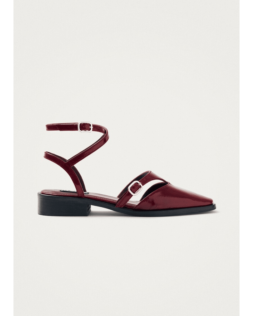 Alohas Aveline Burgundska Kožna Baletanka