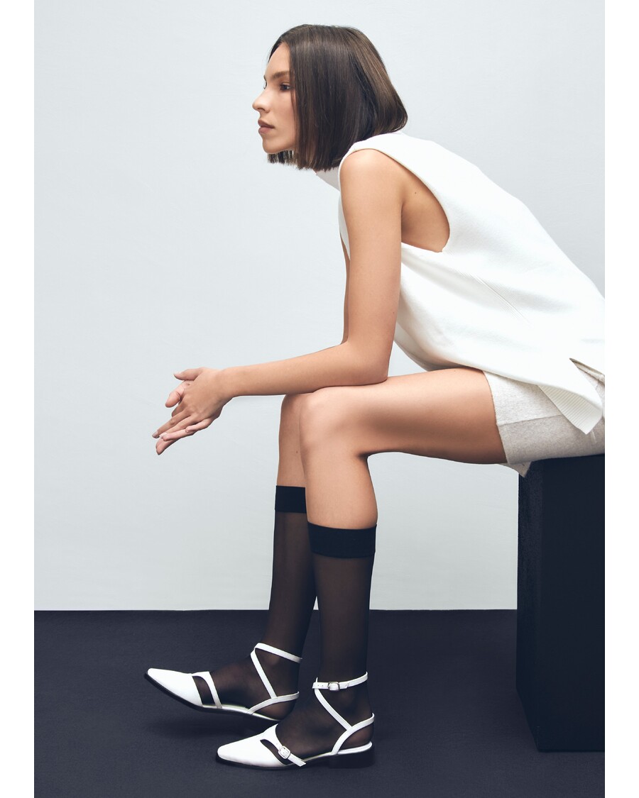 Alohas Aveline Cream Leather Ballet Flats