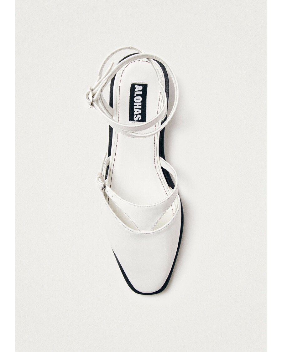 Alohas Aveline Cream Leather Ballet Flats