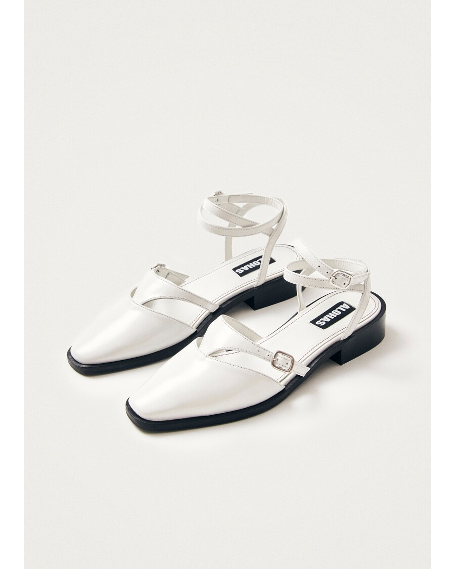 Alohas Aveline Cream Leather Ballet Flats