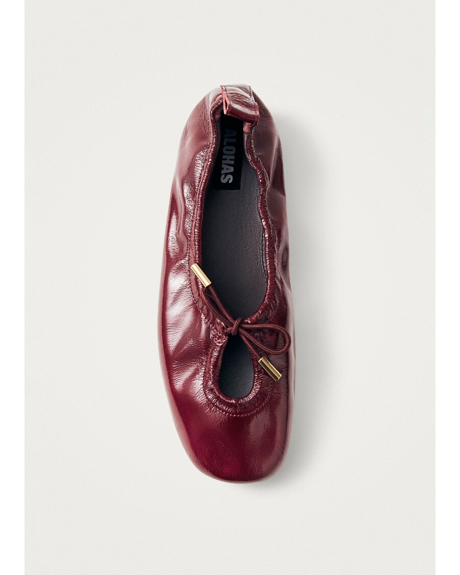 Alohas Rosalind Onix Burgundy Leather Ballet Flats