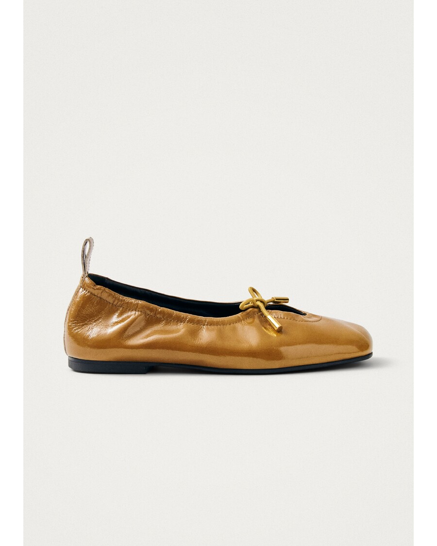 Alohas Rosalind Onix Caramel Leather Ballet Flats