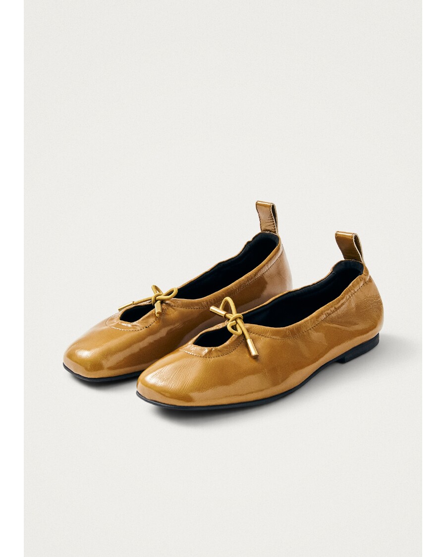 Alohas Rosalind Onix Caramel Leather Ballet Flats