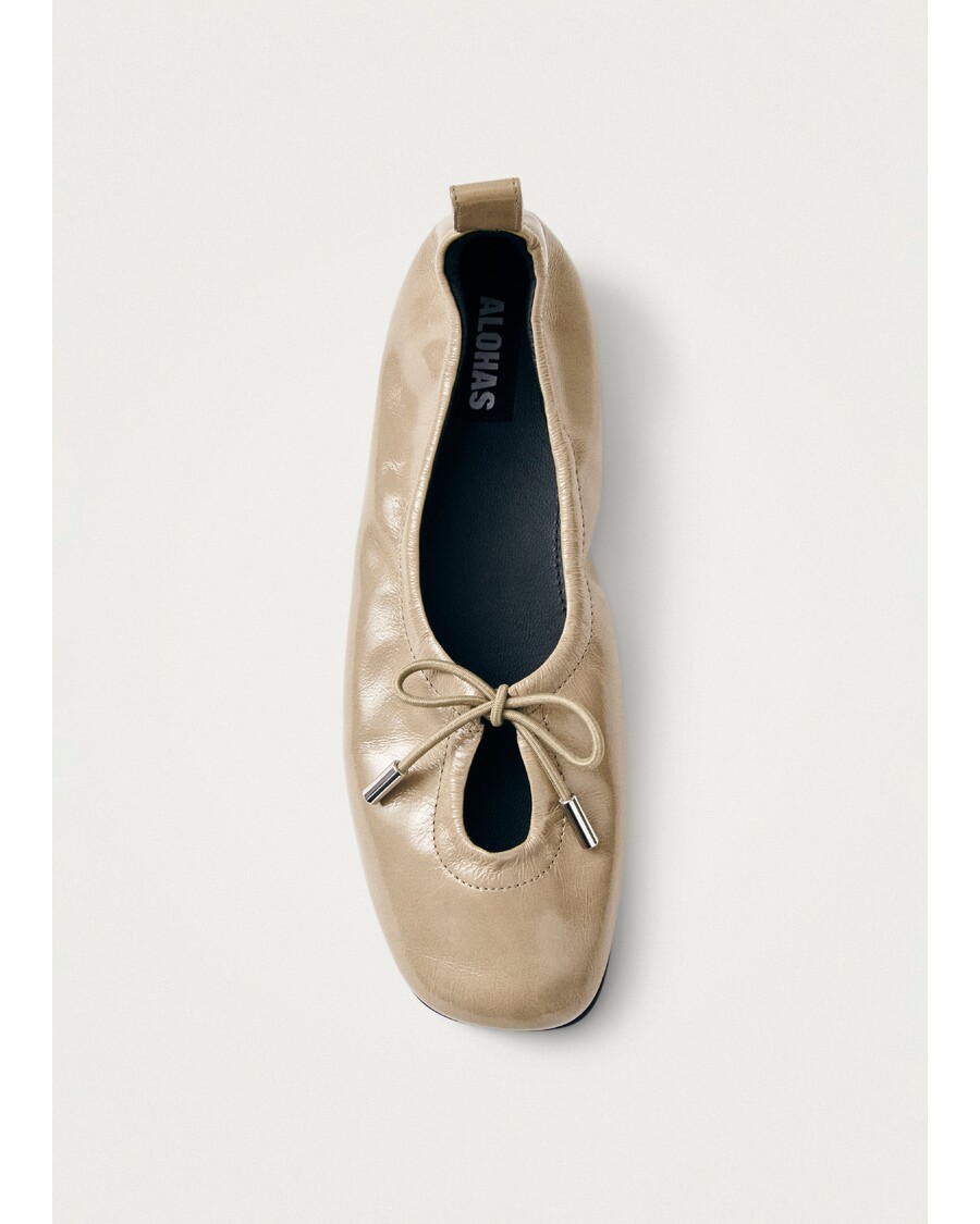 Alohas Rosalind Onix Beige Leather Ballet Flats