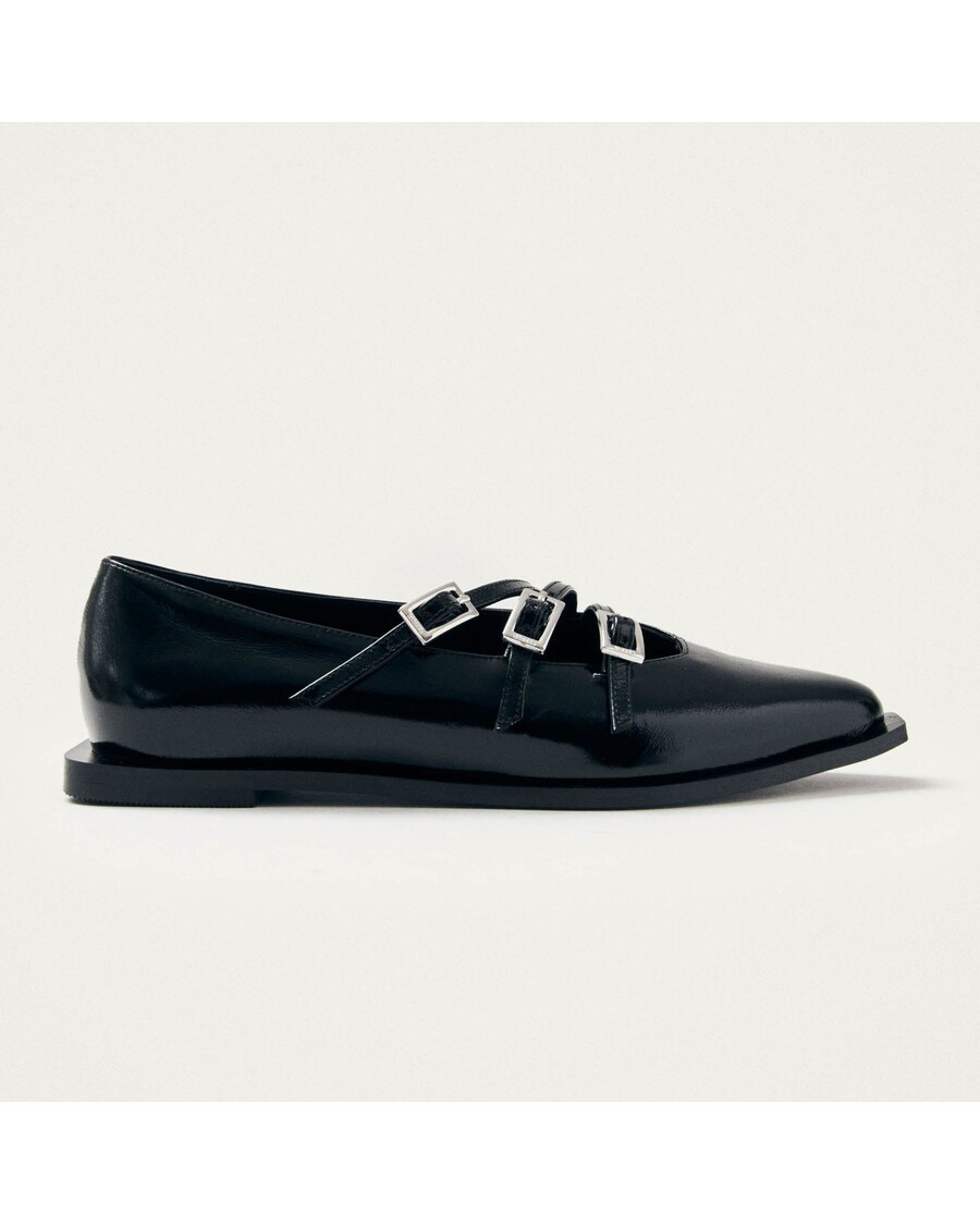 Alohas Jive Onix Black Leather Ballet Flats