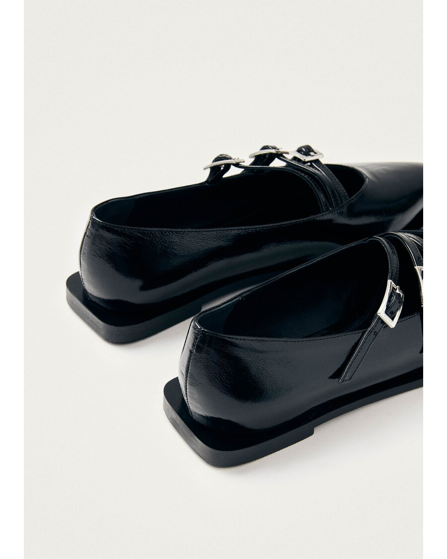 Alohas Jive Onix Black Leather Ballet Flats