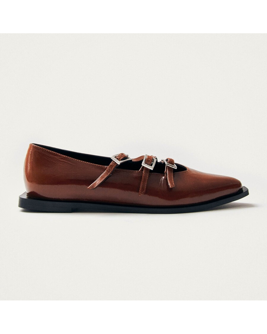 Alohas Jive Onix Brown Leather Ballet Flats