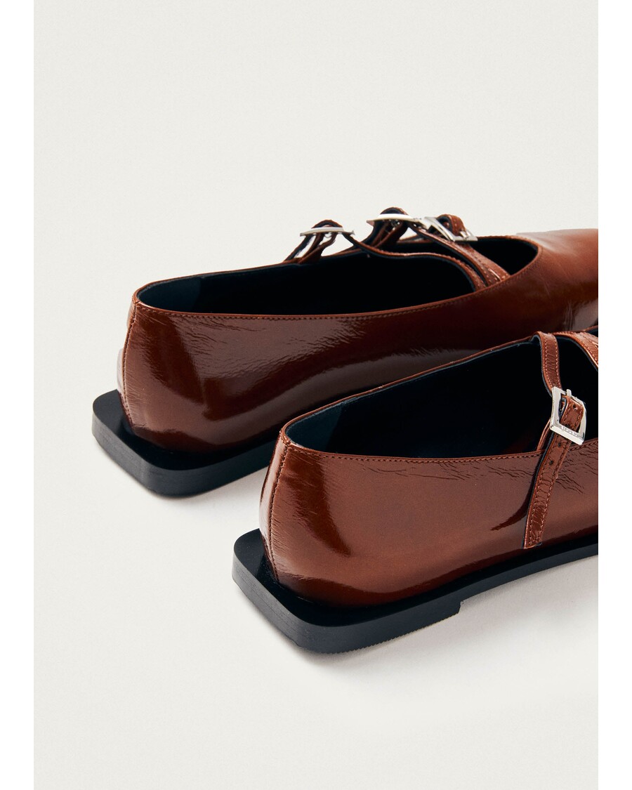 Alohas Jive Onix Brown Leather Ballet Flats