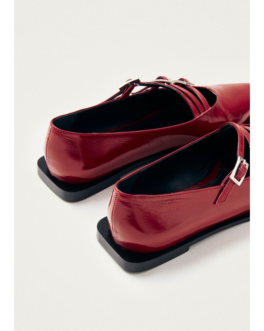 Alohas Jive Onix Red Leather Ballet Flats