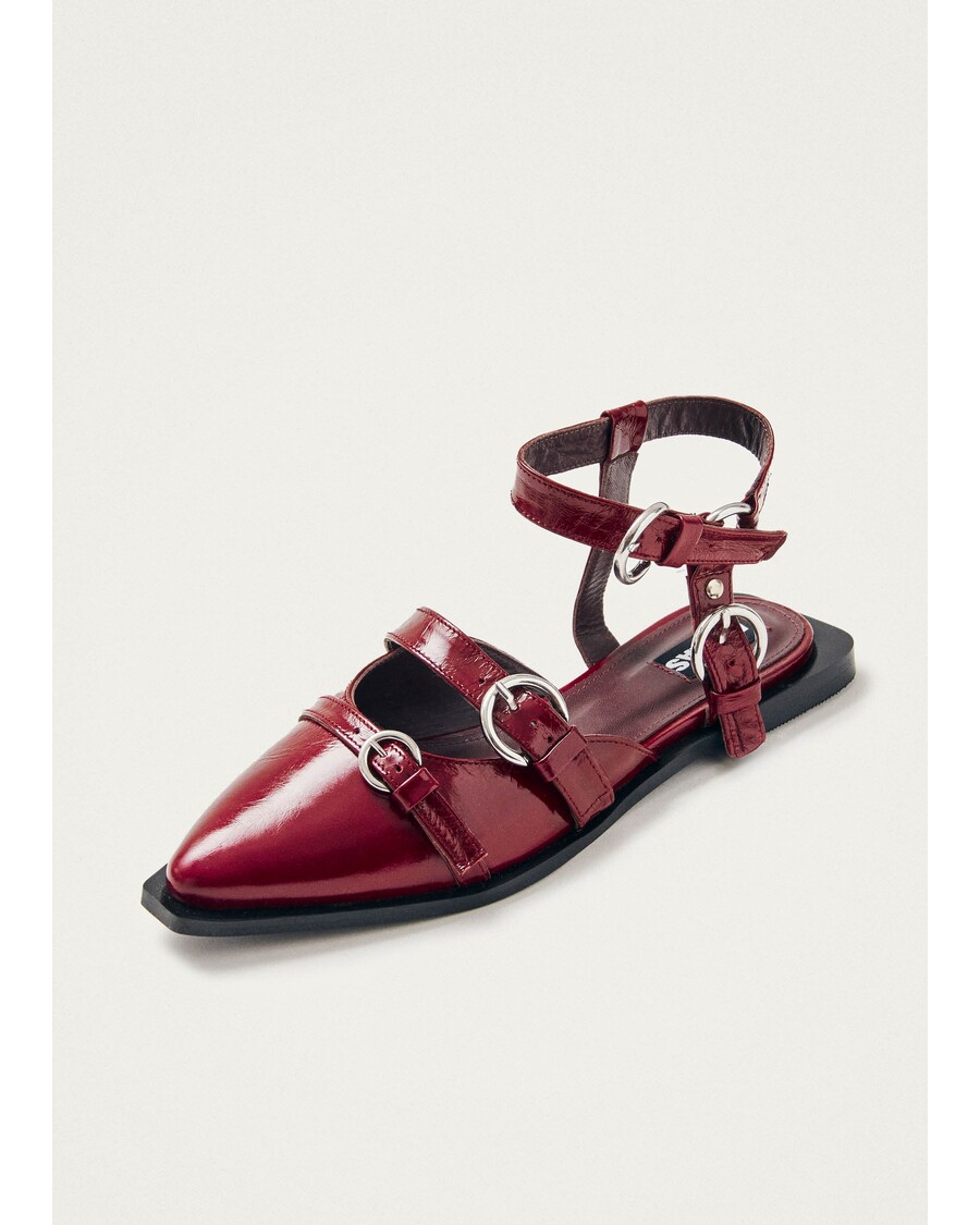 Alohas Thalara Onix Burgundy Leather Ballet Flats