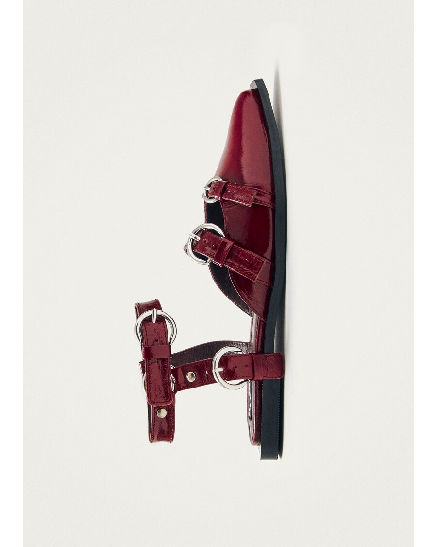 Alohas Thalara Onix Burgundy Leather Ballet Flats