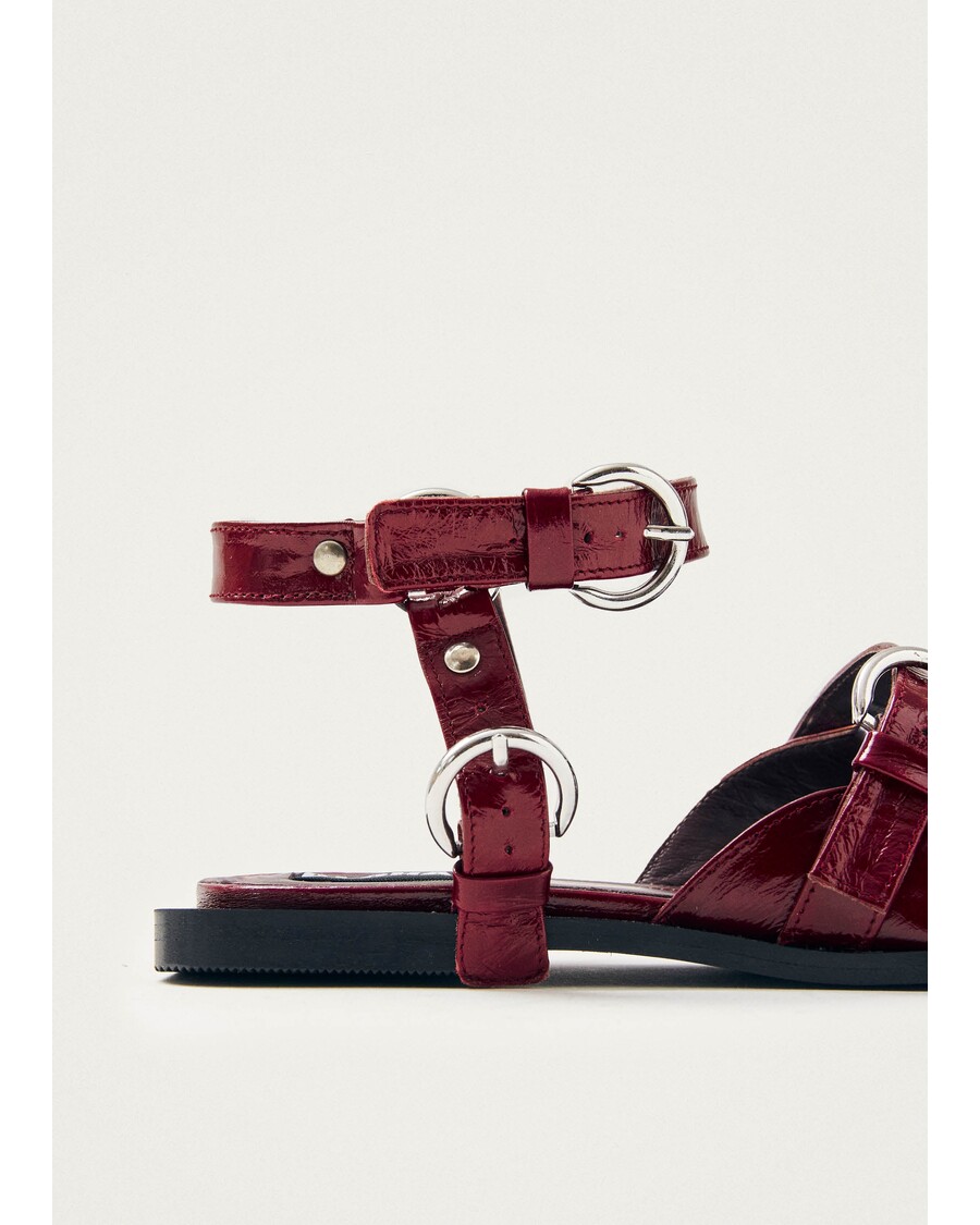 Alohas Thalara Onix Burgundy Leather Ballet Flats