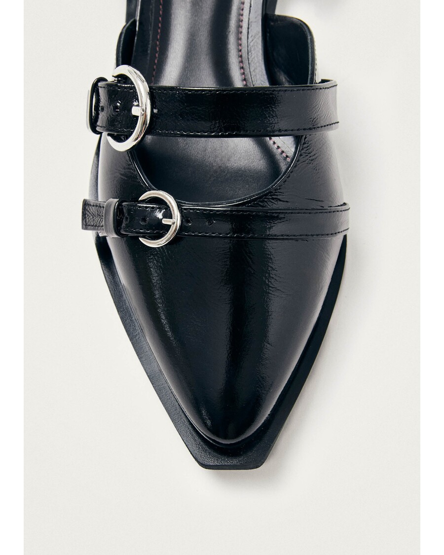 Alohas Thalara Onix Black Leather Ballet Flats