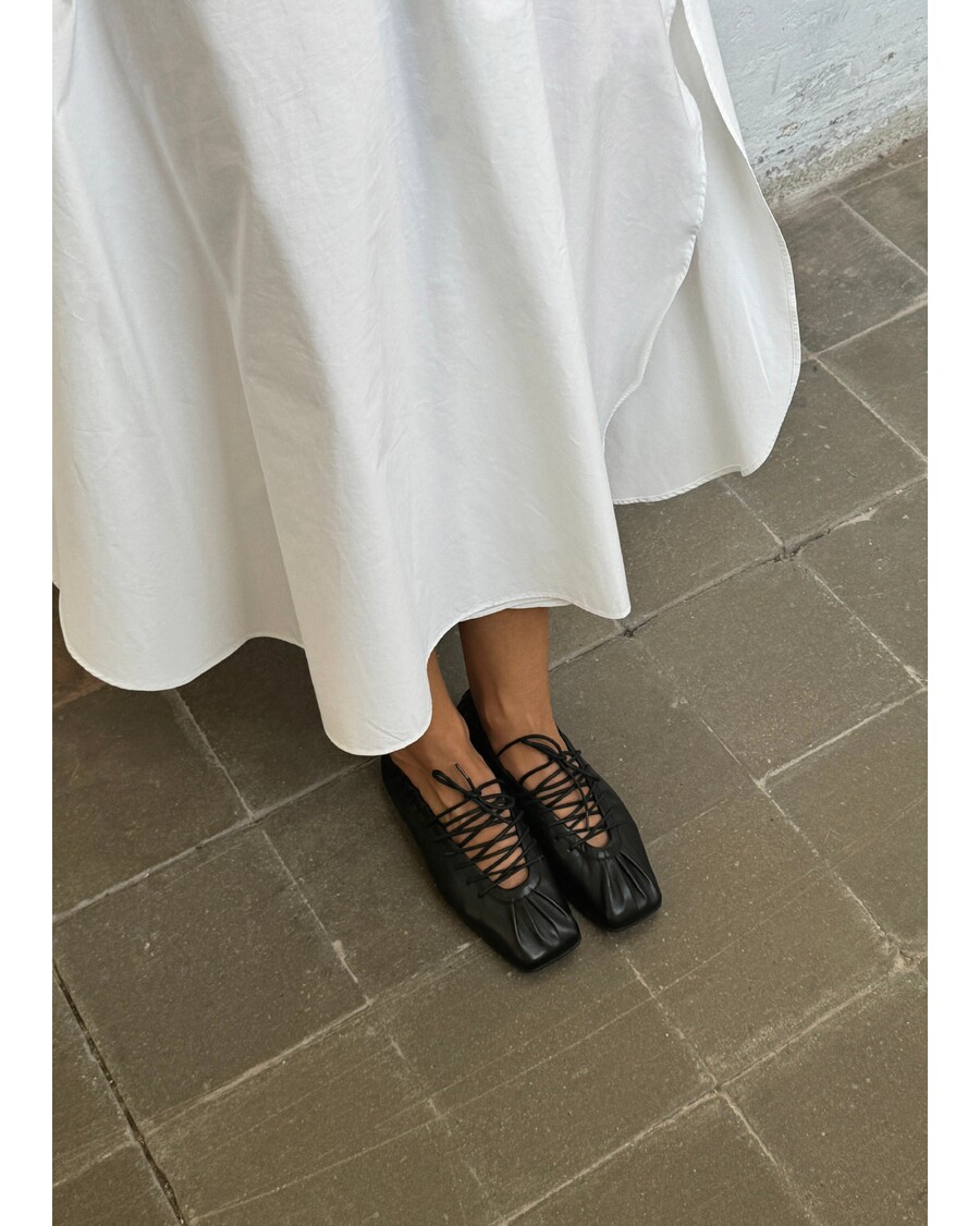 Alohas Aureline Black Leather Ballet Flats