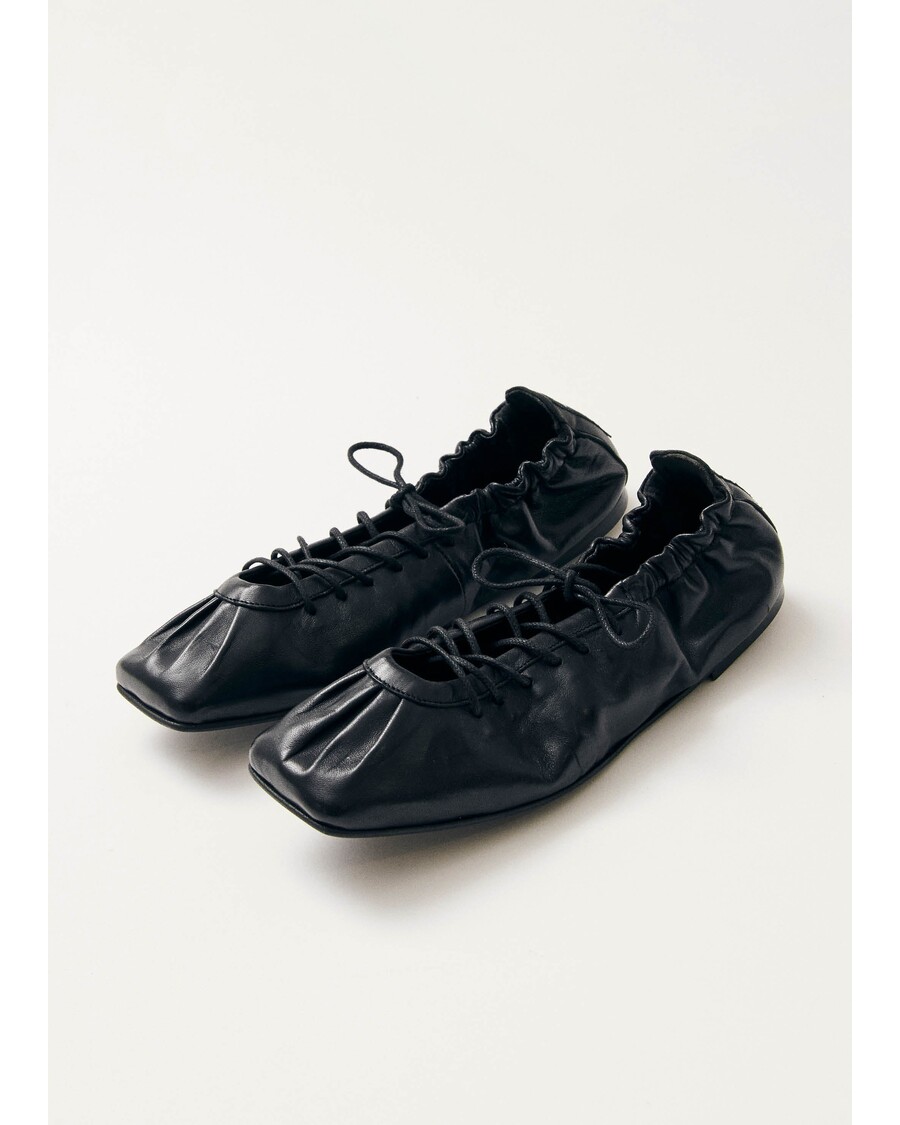 Alohas Aureline Black Leather Ballet Flats