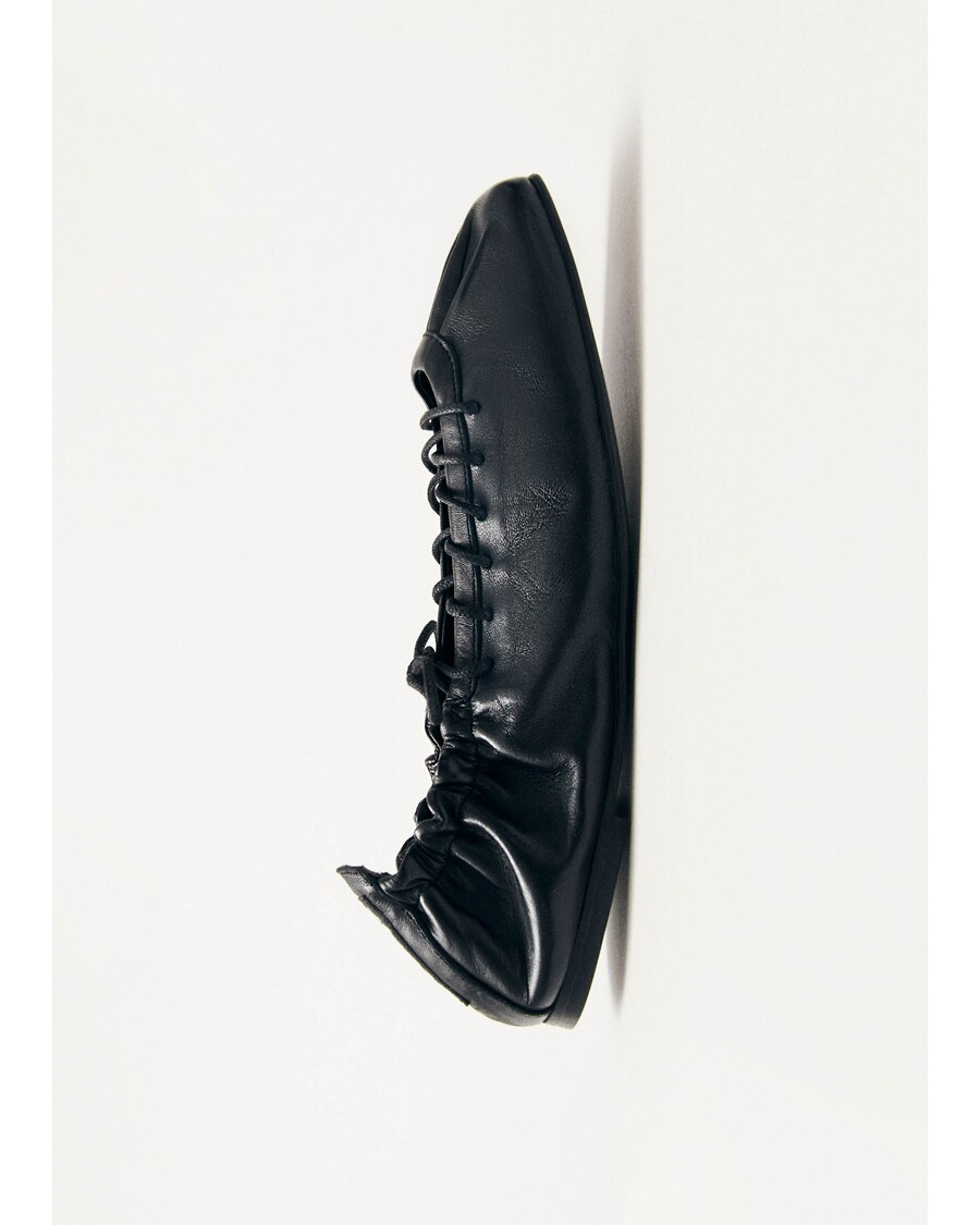 Alohas Aureline Black Leather Ballet Flats