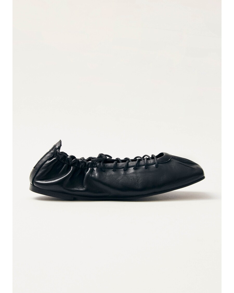 Alohas Aureline Black Leather Ballet Flats