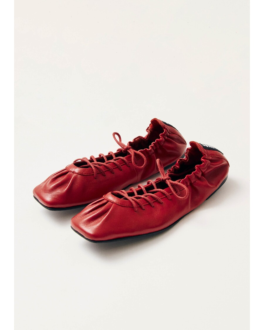 Alohas Aureline Red Leather Ballet Flats