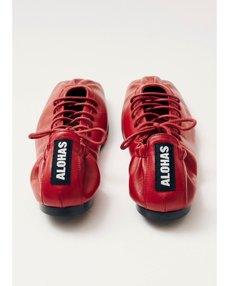 Alohas Aureline Red Leather Ballet Flats