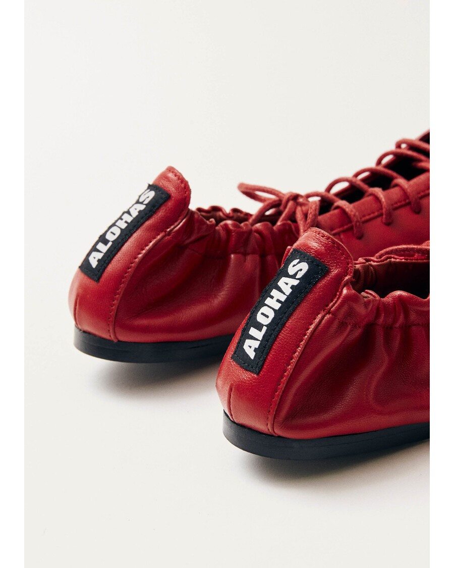 Alohas Aureline Red Leather Ballet Flats