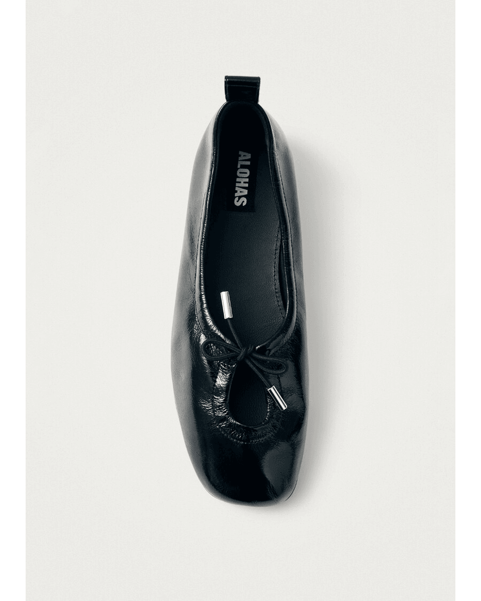 Alohas Rosalind Onix Crne Kožne Baletanke