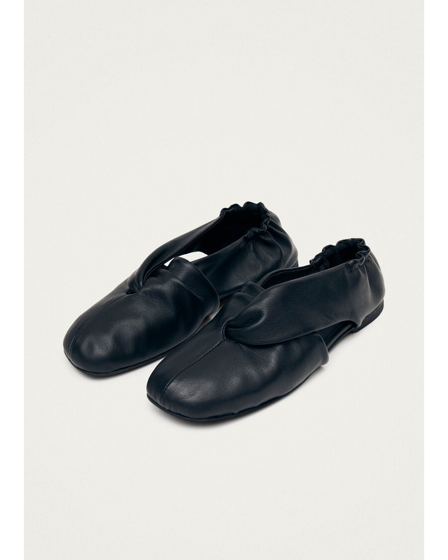 Alohas Alaula Black Leather Ballet Flats