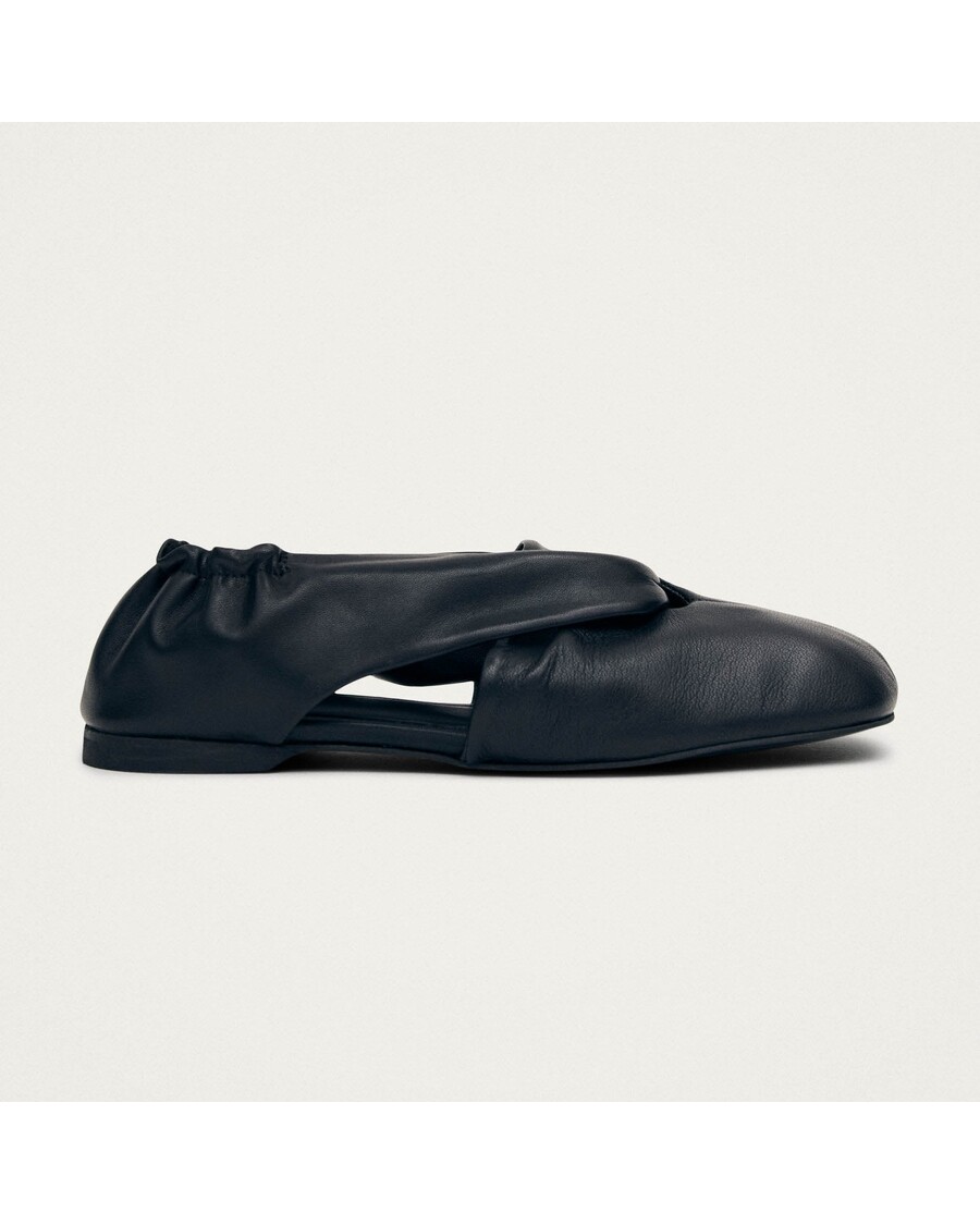 Alohas Alaula Black Leather Ballet Flats