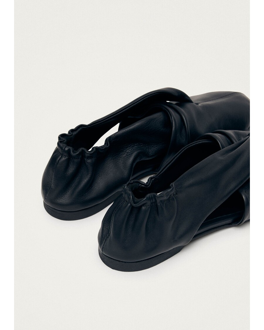 Alohas Alaula Black Leather Ballet Flats