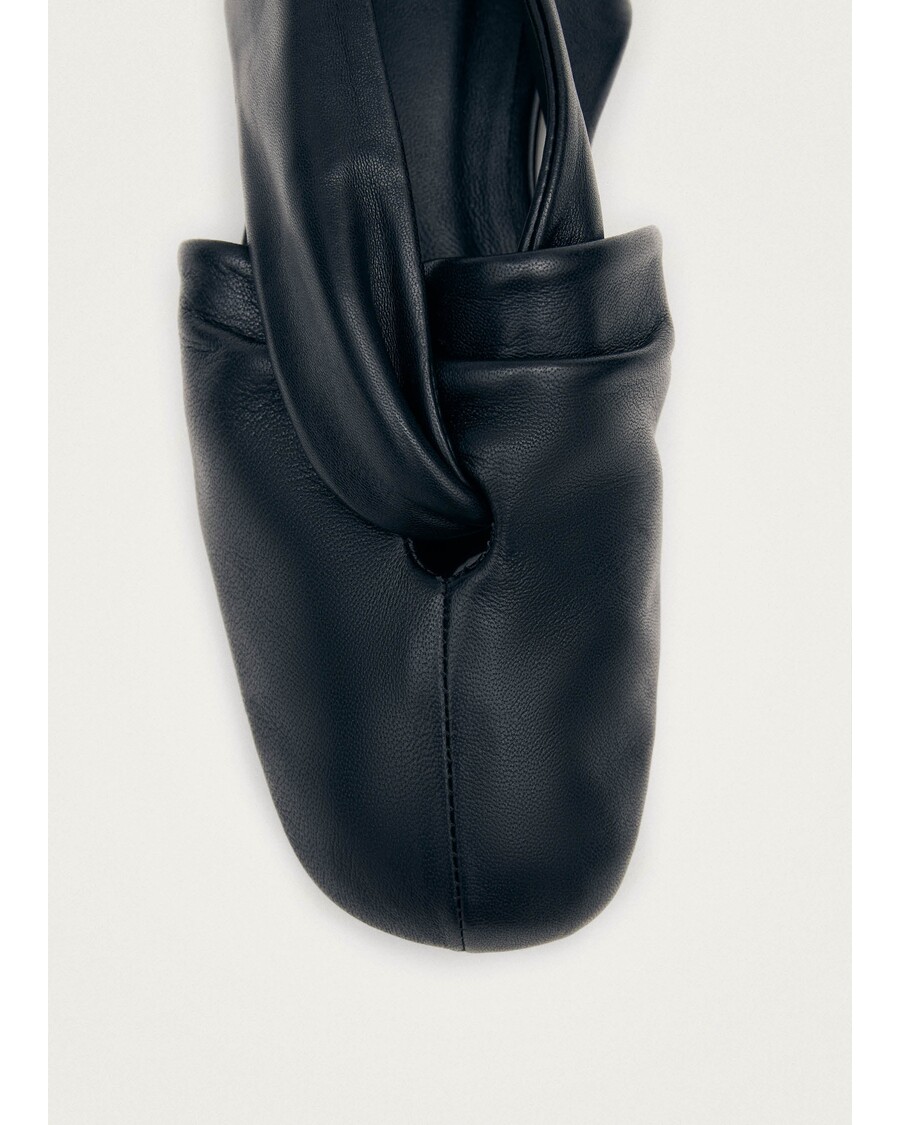 Alohas Alaula Black Leather Ballet Flats