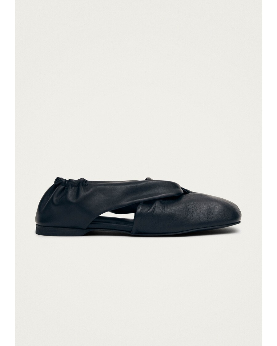 Alohas Alaula Black Leather Ballet Flats