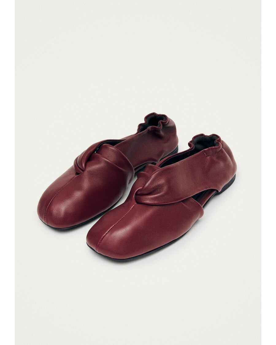 Alohas Alaula Burgundy Leather Ballet Flats