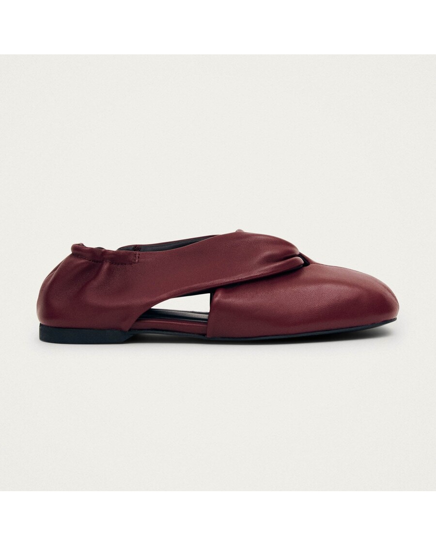 Alohas Alaula Burgundy Leather Ballet Flats