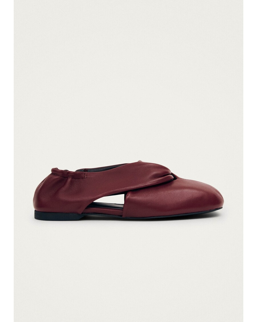 Alohas Alaula Burgundy Leather Ballet Flats