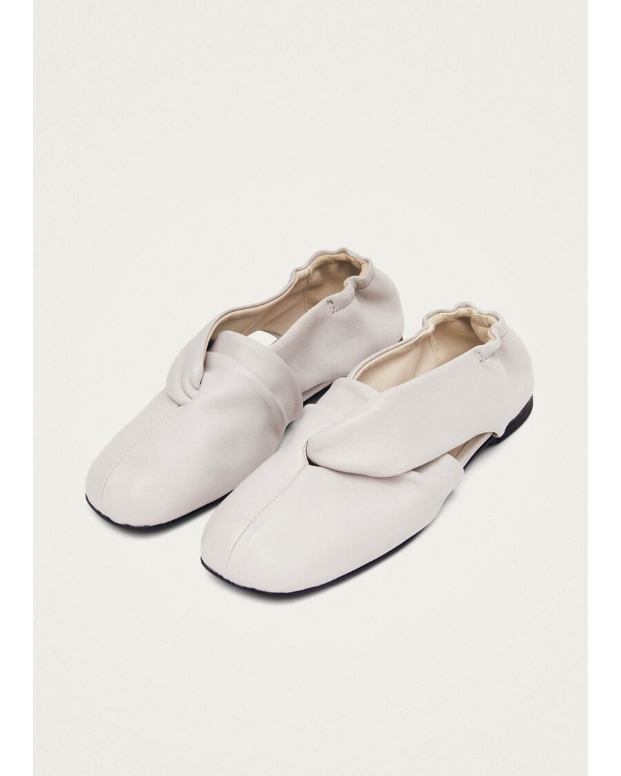 Alohas Alaula Light Grey Leather Ballet Flats