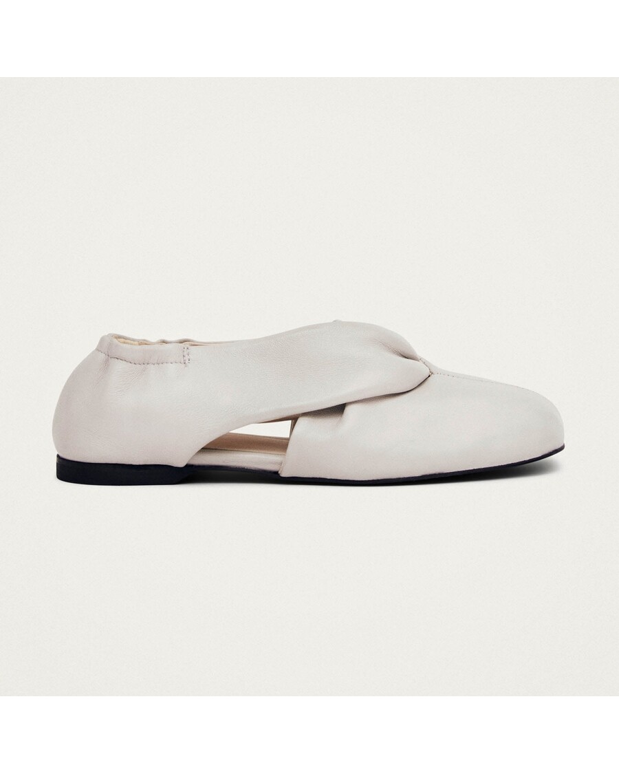Alohas Alaula Light Grey Leather Ballet Flats