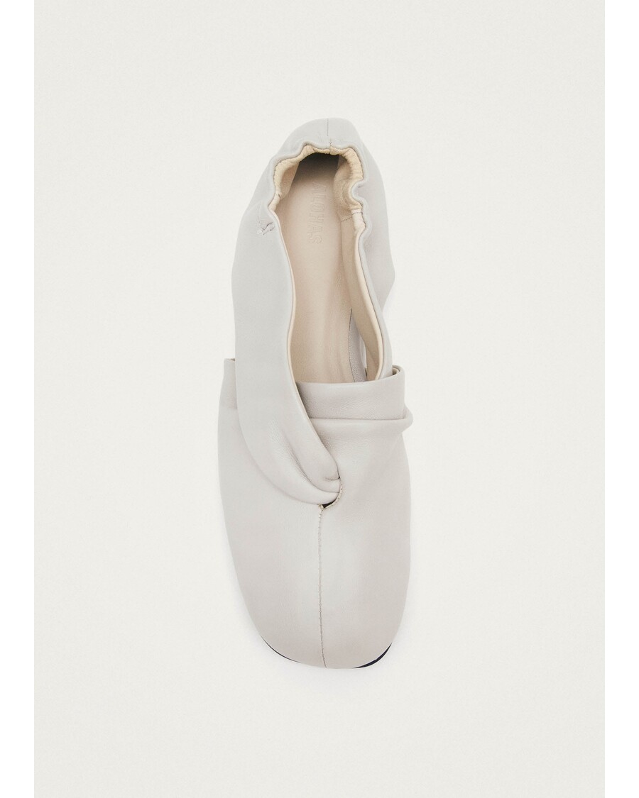 Alohas Alaula Light Grey Leather Ballet Flats