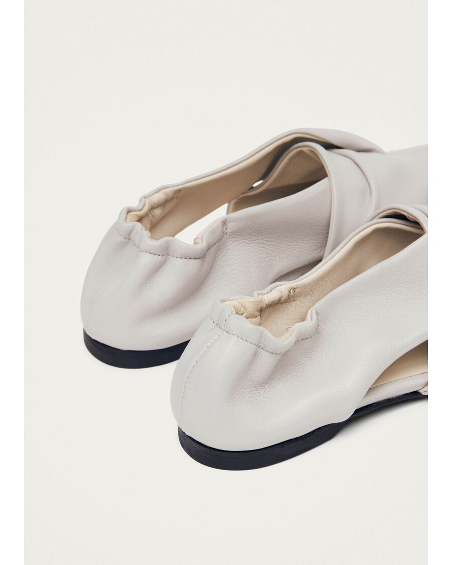 Alohas Alaula Light Grey Leather Ballet Flats