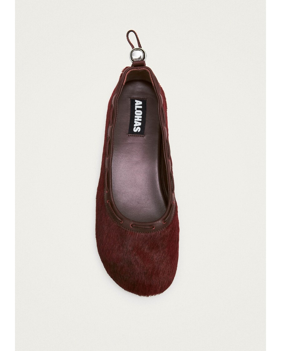 Alohas Gill Soft Burgundy Leather Ballet Flats