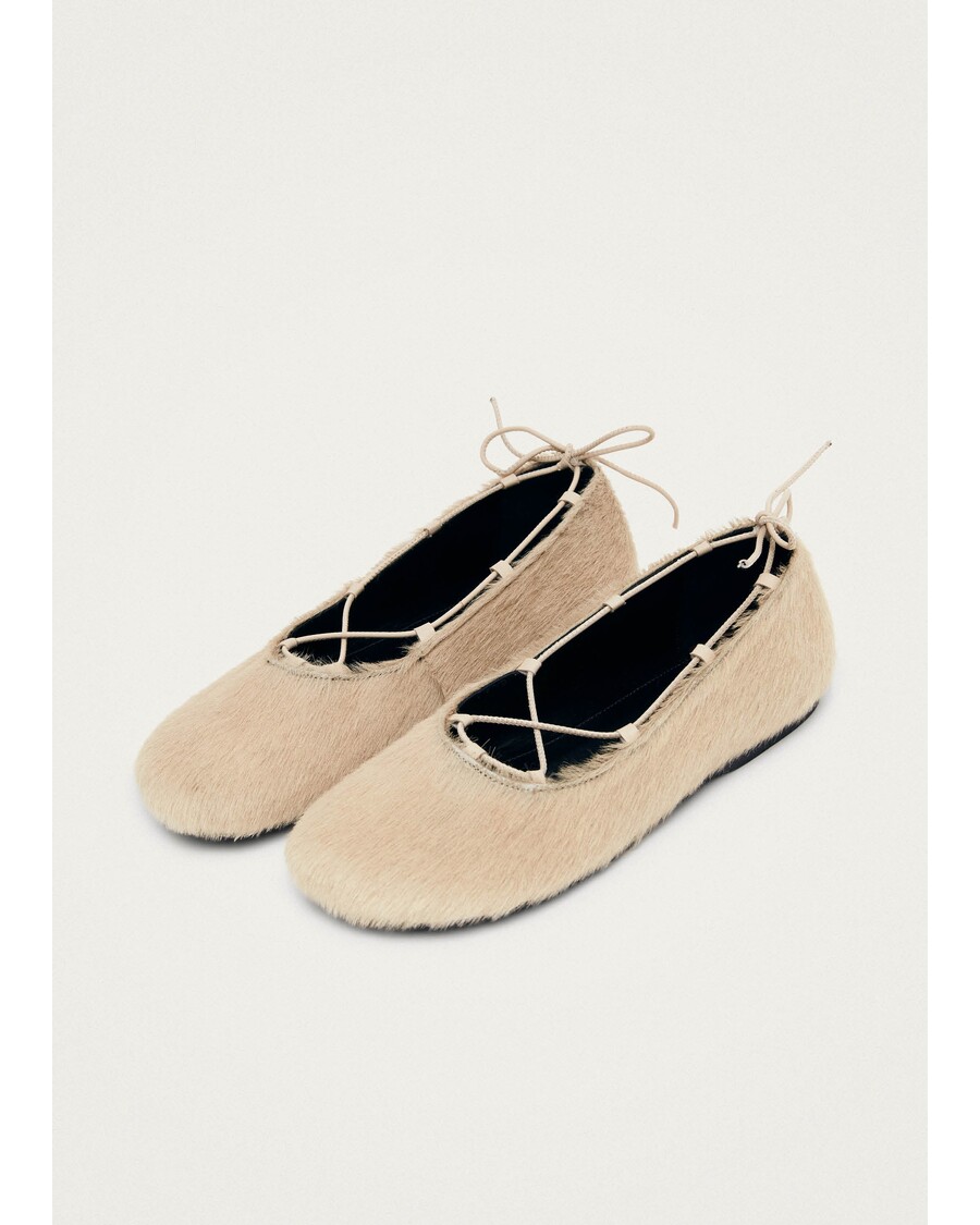 Alohas Hollis Soft Cream Leather Ballet Flats