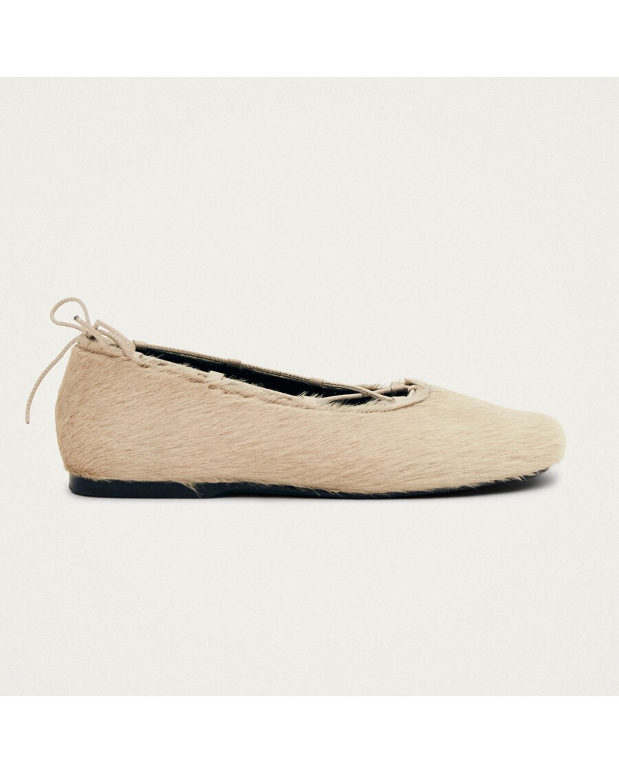 Alohas Hollis Soft Cream Leather Ballet Flats