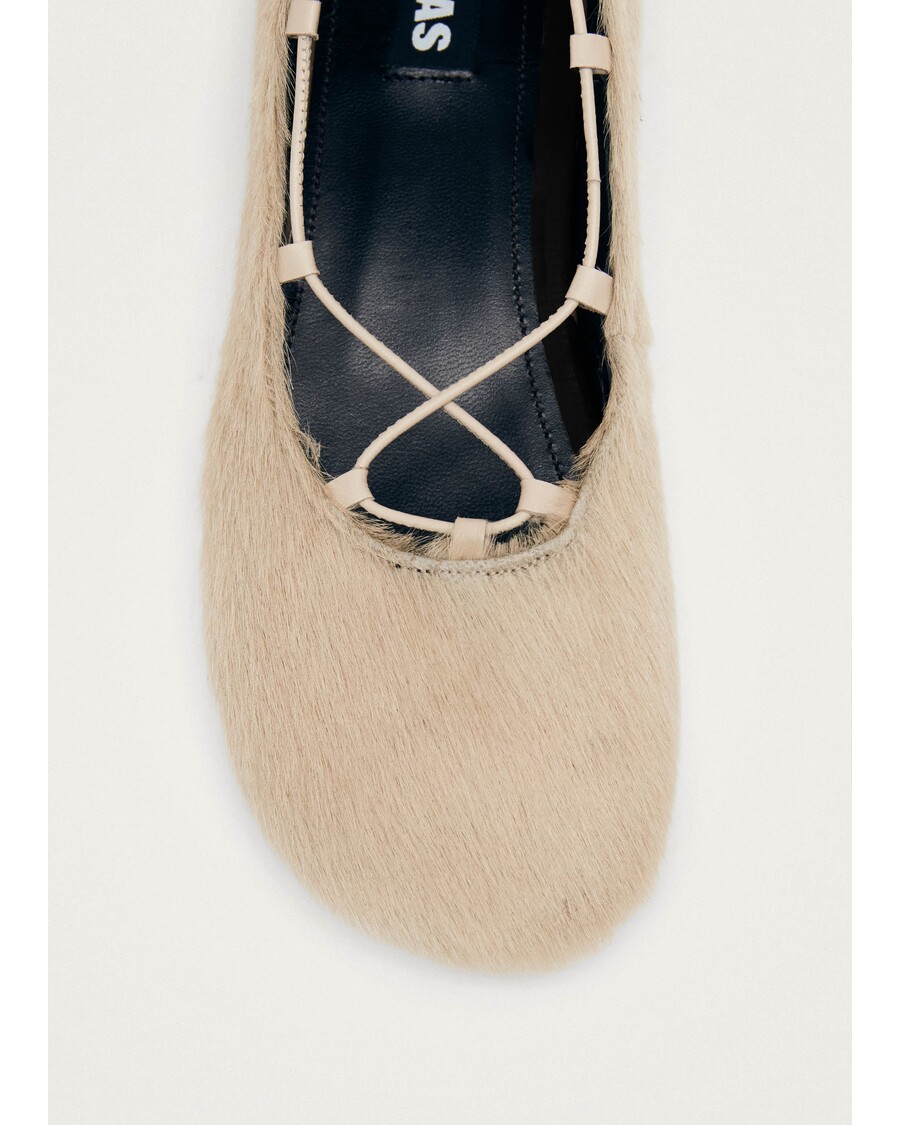 Alohas Hollis Soft Cream Leather Ballet Flats