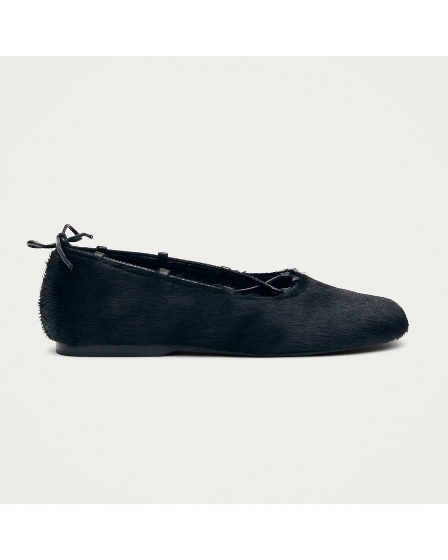 Alohas Hollis Soft Black Leather Ballet Flats
