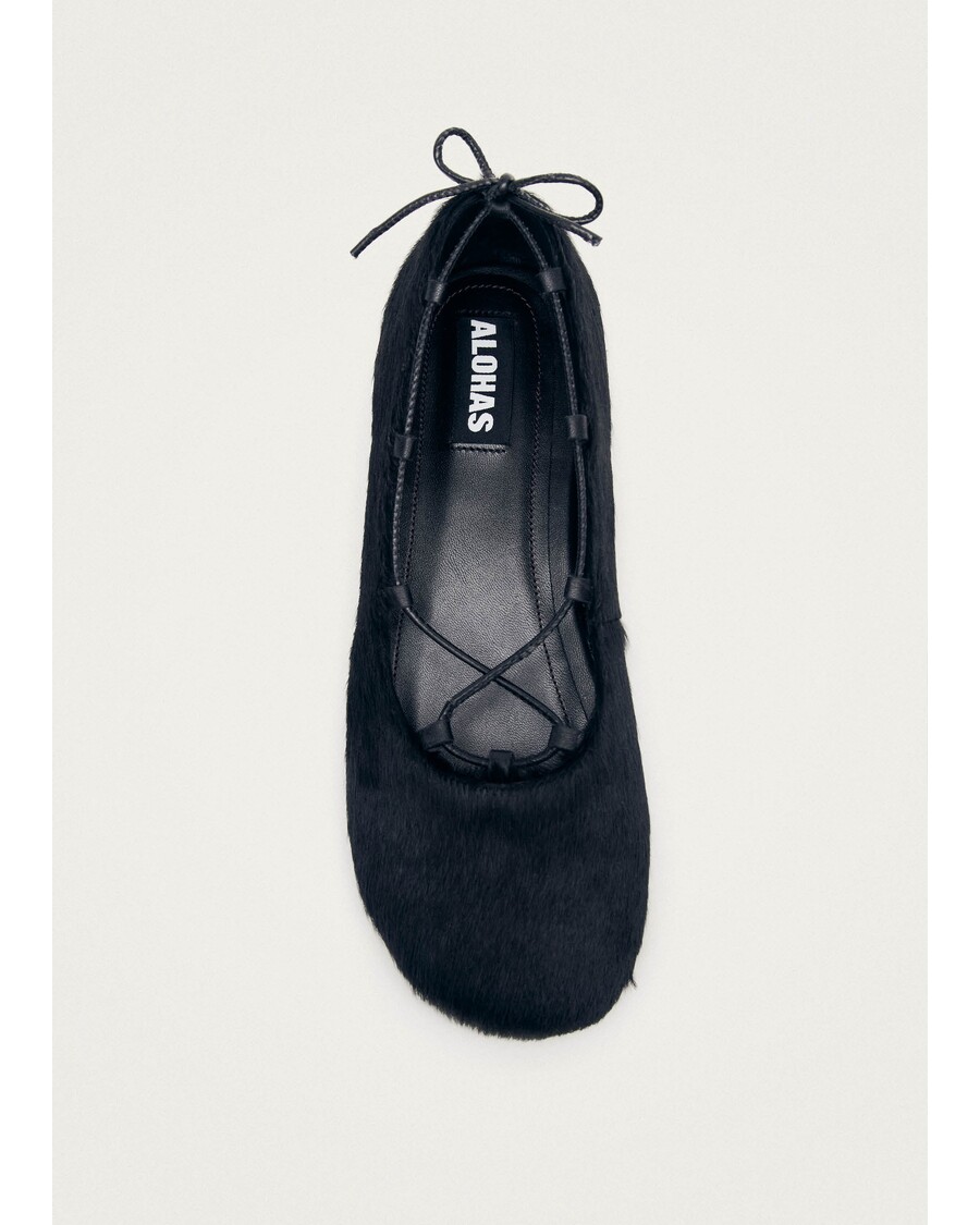 Alohas Hollis Soft Black Leather Ballet Flats