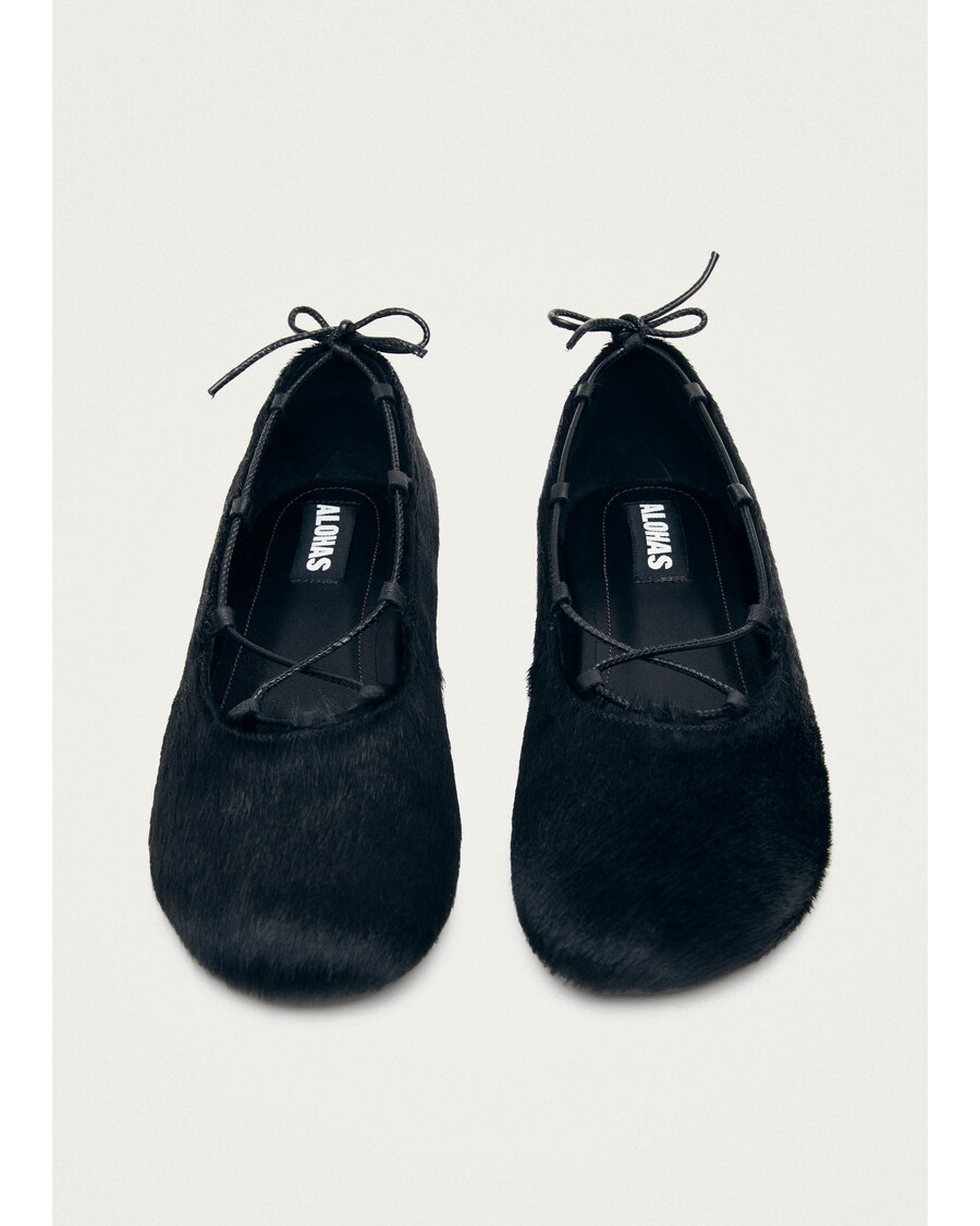 Alohas Hollis Soft Black Leather Ballet Flats